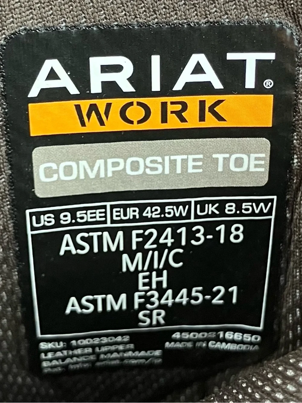 Ariat Men’s Size 9.5 EE Wide Intrepid VentTEK Composite Toe Work Boots Leather.